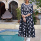 Black Gotta Work Printed Antalkali Kurta