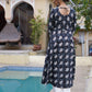 Black Gotta Work Printed Antalkali Kurta