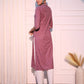 Mauve Ethnic Motifs Printed Pure Cotton Straight Kurta