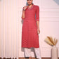 Pink Ethnic Motifs Printed Pure Cotton Straight Kurta