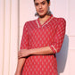 Pink Ethnic Motifs Printed Pure Cotton Straight Kurta