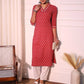 Pink Ethnic Motifs Printed Pure Cotton Straight Kurta