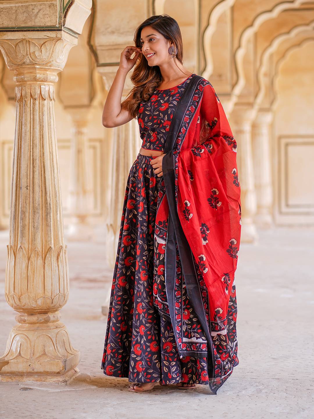 Floral Printed Ready to Wear Lehenga & Blouse With Dupatta