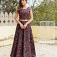 Black Floral Printed Ready to Wear Cotton Lehenga Choli With Dupatta