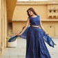 Jaitpuriya Blue Gold Print Lehenga Choli With Dupatta