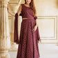 Jaitpuriya Maroon Gold Print Lehenga Choli With Dupatta