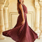 Jaitpuriya Maroon Gold Print Lehenga Choli With Dupatta