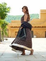 Jaitpuriya Multicolor Gold Print Lehenga Choli With Dupatta
