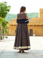 Jaitpuriya Multicolor Gold Print Lehenga Choli With Dupatta