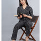 Black Abstract Shirt And Pyjama Night Suit