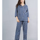 Blue Abstract Shirt And Pyjama Night Suit