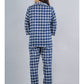 Blue Abstract Shirt And Pyjama Night Suit