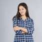 Blue Abstract Shirt And Pyjama Night Suit