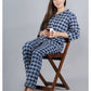 Blue Abstract Shirt And Pyjama Night Suit