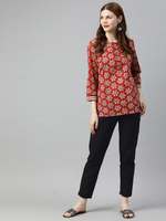 Black Mid Rise Plain Relaxed Cotton Slim Fit Pleated Trousers