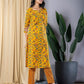 Mustard Yellow Straight Kurta With Trouser Set