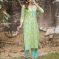 Green Floral Printed Regular Pure Cotton Kurta with Trousers