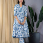 Jaitpuriya Women Blue Anarkali Kurta With Trouser Set