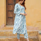 Jaitpuriya Women Blue A-Line Kurta Pant Set