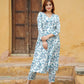 Jaitpuriya Women Blue A-Line Kurta Pant Set