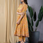 Jaitpuriya Women Mustard Yellow Anarkali Kurta With Trouser Set Set