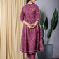 Mauve Anarkali Kurta With Trouser Set