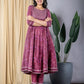 Mauve Anarkali Kurta With Trouser Set