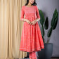 Jaitpuriya Women Pink Ethnic motifs Anarkali Kurta With Trouser Set