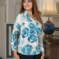 Jaitpuriya Women Blue And White Pure Cotton Shirt Shirts