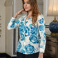 Jaitpuriya Women Blue And White Pure Cotton Shirt Shirts