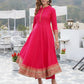 Pink Mandarin Collar Ethnic Motifs Printed Regular Kurta with Trousers & With Dupatta Set