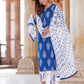 Jaitpuriya Women Blue Paisley Straight Kurta trousers and Dupatta Set