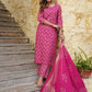 Jaitpuriya Women Pink Geometric Straight Kurta Pant and Dupatta Set