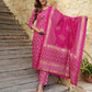 Jaitpuriya Women Pink Geometric Straight Kurta Pant and Dupatta Set