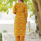 Mustard yellow, orange and green printed Kurta with Trousers & dupatta