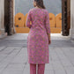 Mauve printed Kurta with Trousers & dupatta