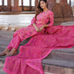 Pink Printed Kurta with Trousers & dupatta