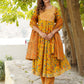 Jaitpuriya Floral Printed Gotta Patti Pure Cotton Kurta with Trousers & Dupatta