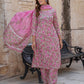 Floral Print Regular Pure Cotton Kurta With Trousers & Dupatta set