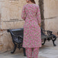 Floral Print Regular Pure Cotton Kurta With Trousers & Dupatta set