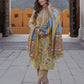 Yellow, blue & pink Ethnic Motifs Gotta Patti Pure Cotton Kurta With Trousers & Dupatta