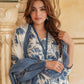 Blue & white Floral Printed Regular Pure Cotton Kurta & Trousers With Dupatta