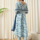 Blue printed Kurta with Trousers with dupatta