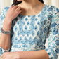 Blue printed Kurta with Trousers with dupatta