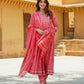 Jaitpuriya Women Pink Ethnic motifs Anarkali Kurta Pant Dupatta Set