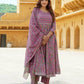 Jaitpuriya Women Mauve Gotta Patti Anarkali Kurta Pant Dupatta Set