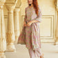 Jaitpuriya Floral Printed Mirror Work Pure Cotton Straight Kurta With Trousers & Dupatta