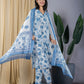 Jaitpuriya Women Blue & White Straight Kurta Bottom And Dupatta Set