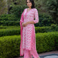 Jaitpuriya Women Pink Embroidered Straight Kurta Bottom And Dupatta