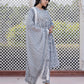 Jaitpuriya Women Grey Mirror Work Anarkali Kurta Bottom And Dupatta